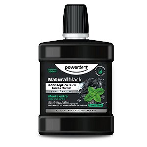 ANTISSEPTICO BUCAL NATURAL BLACK 300ml POWERDENT