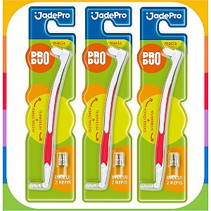 KIT de 3 Escovas de Dente Interdental JADEPRO + 6 Refis (escova cônica)
