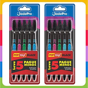 Kit 10 Escovas De Dente Black Ultrafina 2 Kit 5 Uni Jadepro
