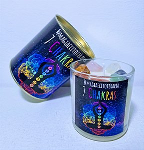 Vela 7 Chakras - Azul + Lata personalizada