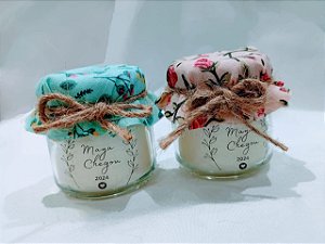 Lembrancinha  (Tecido decorado & Laço de cipó) -40ml (10 unid.)