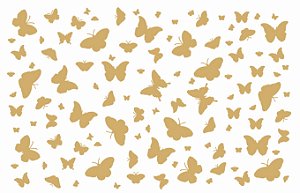 Decalque para Porcelana - Tapete Borboletas Mini - OURO