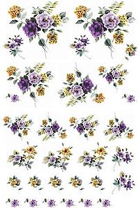Decalque para Porcelana - Flores Outono