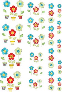 Decalque para Porcelana - Flores Patchwork