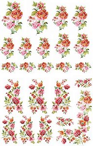 Decalque para Porcelana - Flores Ternura
