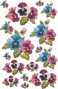 Decalque para Porcelana - Pansy Flower (flor amor perfeito) - Modelo 2
