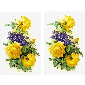 Decalque para Porcelana - Rosas Amarelas 13cm
