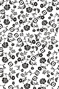 Decalque para Porcelana - Tapete Flores Preto/Branco