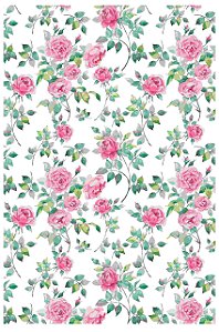 Decalque para Porcelana - Tapete Rosas Inglesas