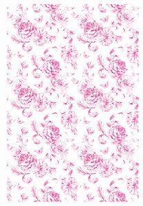 Decalque para Porcelana - Tapete Roses - Rosa