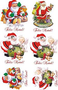 Decalque para Porcelana - Papai Noel 11 e 9cm