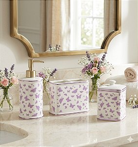 Decalque para Porcelana - Tapete Borboletas Mini - Lilás 34855