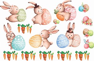 Decalque para Porcelana - Coelho Cenoura