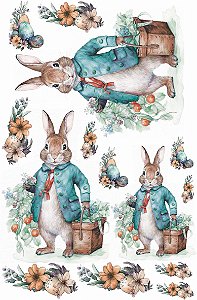 Decalque para Porcelana - Coelho Vintage