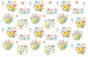 Decalque para Porcelana - Buquezinhos