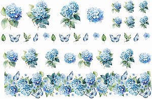 Decalque para Porcelana - Hortênsia Borboleta