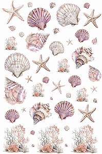 Decalque para Porcelana - Conchas Rosé