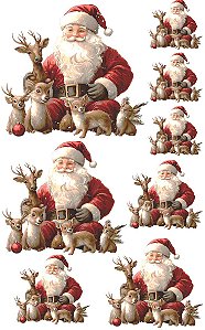 Decalque para Porcelana - Noel com Animais