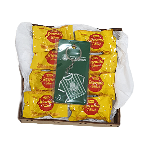Cesta Quadrada 16cm com bombons e chaveiro Palmeiras