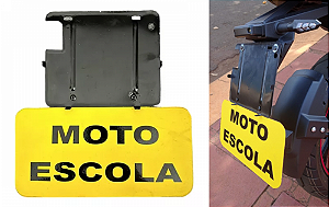 Suporte e Placa Moto Auto Escola