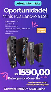Minis PCs Desktop Lenovo e Dell Ofertas!