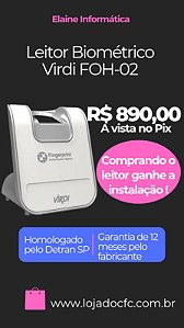 Leitor Biométrico Virdi FOH 02