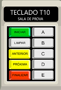 Teclado Especial T10 P/ Sala de Provas Auto Escola