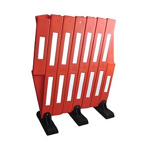 Barreira Pantográfica Extensível Vermelha PEAD