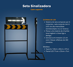 Painel LED Seta Sinalizadora c/ Suporte para Rodovias