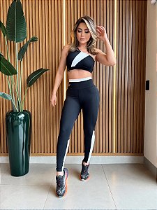 Conjunto Gold Preto Com Branco