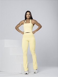 Conjunto Ana Julia Flare Amarelo Manteiga