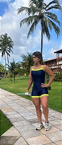 Macaquinho Evelim Azul e Neon