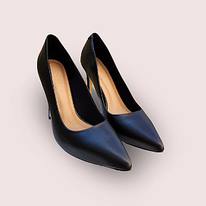Scarpin em Couro Preto Secret Me