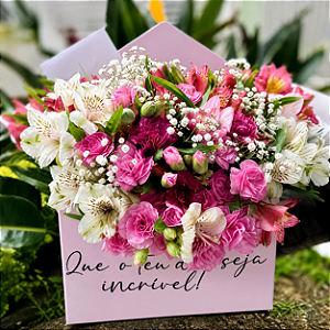 Carta de Flores Dia das Mães – Envelope Floral Personalizado