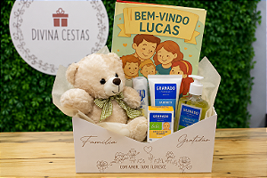 Box Maternidade Personalizada com Ursinho e Kit Bebê | Presente Maternidade