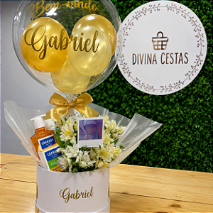 Meu Carinho Baby com Balão Personalizado e Kit Bebê | Presente Maternidade