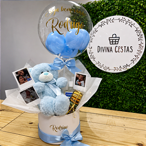 Momento Especial com Balão Bubble e Ursinho | Presente Maternidade
