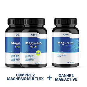 COMPRE 2 Magnésio Multi 5X e GANHE 1 Mag Active