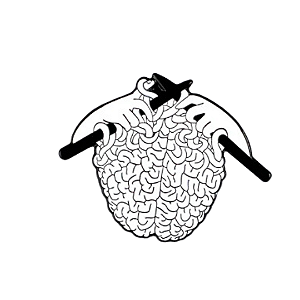 Broche tecendo o  cérebro