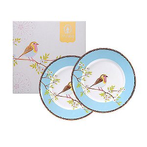 Set/2 Prato de Sobremesa Azul - Early Bird