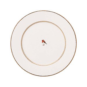 Prato de Jantar Branco - Love Birds