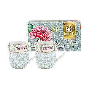 Set/2 Caneca Pequena Branco - Blushing Birds