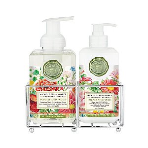 Kit Sabonete Líquido e Creme De Mãos Poppies And Posies Michel Design Works