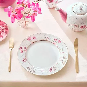Prato de Jantar Dots Rosa - Jolie
