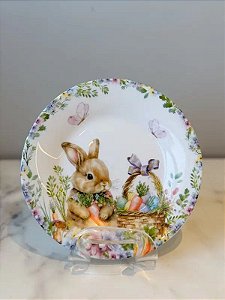 Prato de Sobremesa De Páscoa 17,7cm - conj.4 peças