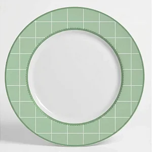 Kit 2 Pratos Rasos Coleção Laços de Páscoa verde Alleanza