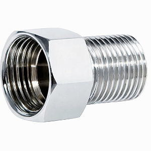 Aumento Bucha Reversão Longo Metal Cromado Rosca 1/2 Macho 3/4 Fêmea