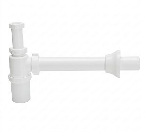 Sifão Lavatório C/ Copo e Cano 30cm Ajustável Amanco Branco