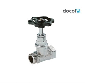 Registro Bruto Pressão Docol 1400 Cromado 1/2 Macho Fêmea Volante Preto