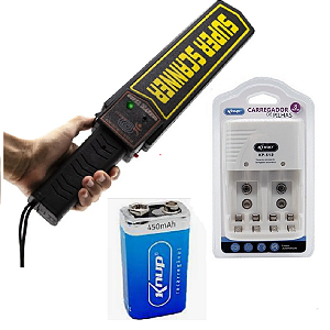 Detector De Metais Com Carregador E Bateria Recarregável